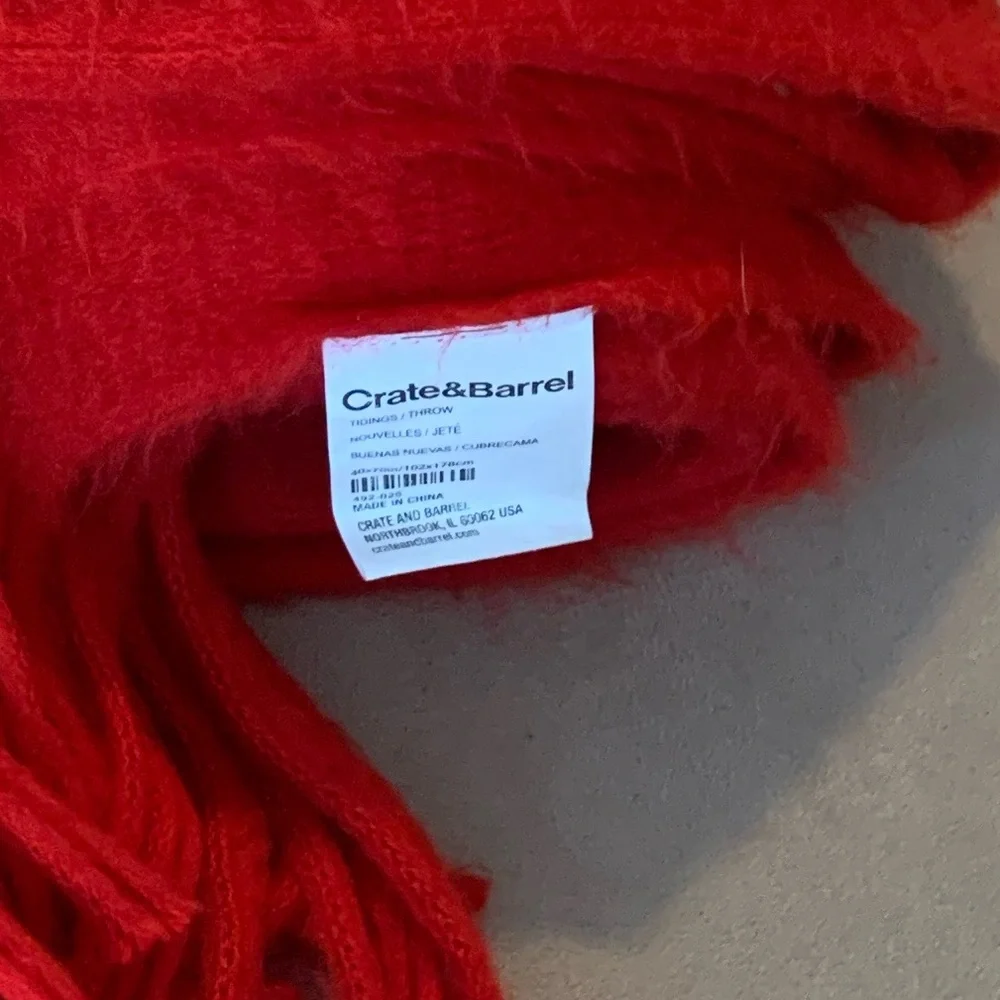 Crate&Barrel Red Throw Blanket